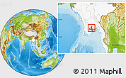 Physical Location Map of Hmawbi, highlighted country