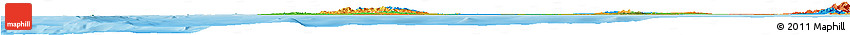 Satellite Horizon Map of Yangon (Rangoon), political outside