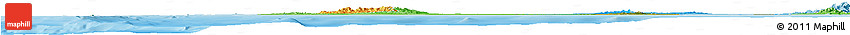 Satellite Horizon Map of Yangon (Rangoon), political shades outside