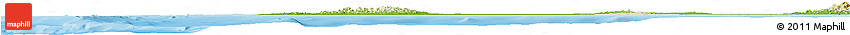 Shaded Relief Horizon Map of Yangon (Rangoon), physical outside