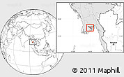 Blank Location Map of Htantabin, highlighted country