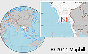 Gray Location Map of Htantabin, highlighted country