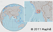 Gray Location Map of Htantabin, hill shading