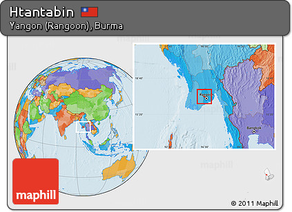 Political Location Map of Htantabin