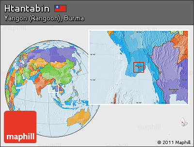 Political Location Map of Htantabin