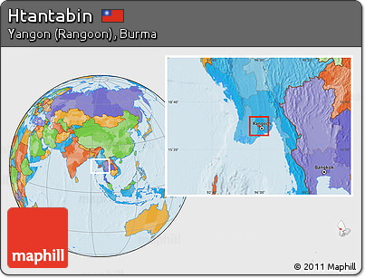 Political Location Map of Htantabin