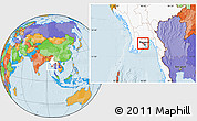 Political Location Map of Htantabin, highlighted country
