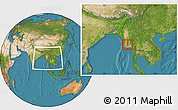 Satellite Location Map of Htantabin, within the entire country