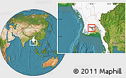 Satellite Location Map of Htantabin, highlighted country