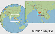 Savanna Style Location Map of Htantabin, within the entire country