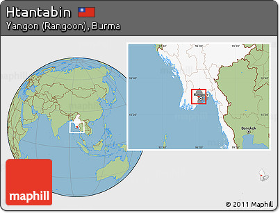 Savanna Style Location Map of Htantabin, highlighted country, highlighted parent region
