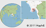 Savanna Style Location Map of Htantabin, highlighted country, highlighted parent region