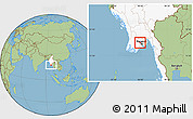Savanna Style Location Map of Htantabin, highlighted country