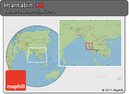 Savanna Style Location Map of Htantabin, highlighted parent region, within the entire country