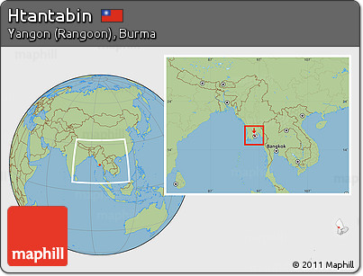 Savanna Style Location Map of Htantabin, highlighted parent region, within the entire country