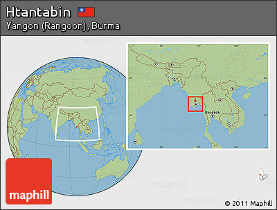 Savanna Style Location Map of Htantabin, highlighted parent region, within the entire country