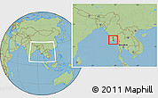 Savanna Style Location Map of Htantabin, highlighted parent region, within the entire country