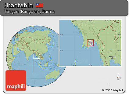 Savanna Style Location Map of Htantabin, highlighted parent region