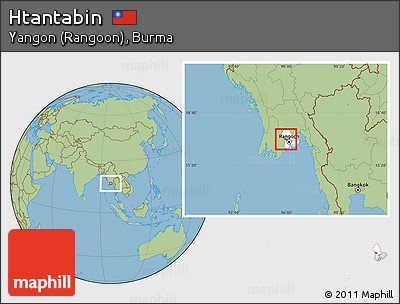 Savanna Style Location Map of Htantabin, highlighted parent region