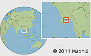 Savanna Style Location Map of Htantabin, highlighted parent region