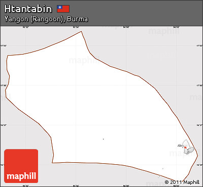 Classic Style Simple Map of Htantabin, cropped outside