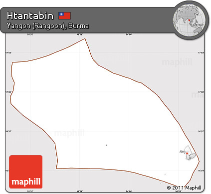 Classic Style Simple Map of Htantabin, cropped outside