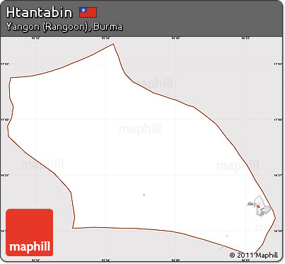 Classic Style Simple Map of Htantabin, cropped outside