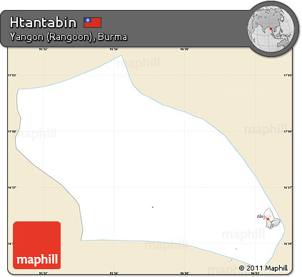 Classic Style Simple Map of Htantabin, single color outside