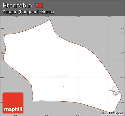 Gray Simple Map of Htantabin, cropped outside