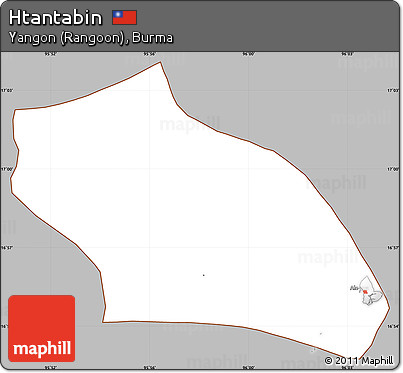 Gray Simple Map of Htantabin, cropped outside