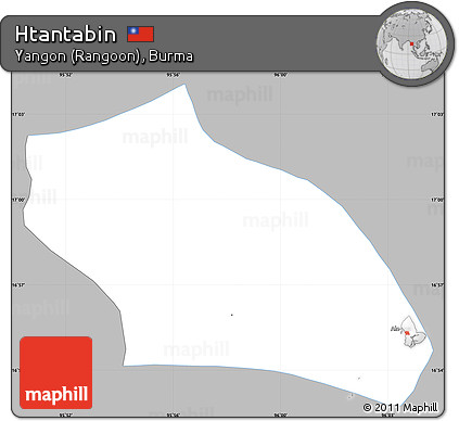 Gray Simple Map of Htantabin, single color outside
