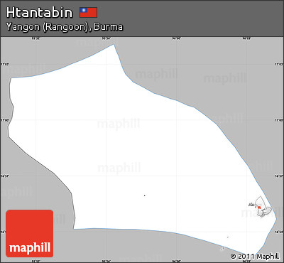Gray Simple Map of Htantabin, single color outside