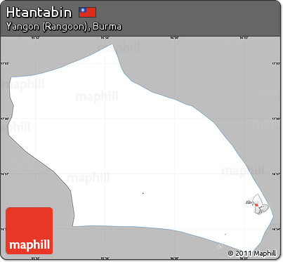 Gray Simple Map of Htantabin, single color outside