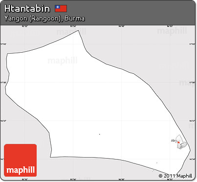 Silver Style Simple Map of Htantabin, cropped outside