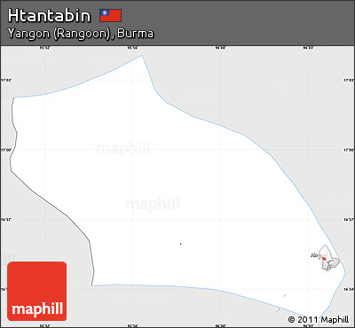 Silver Style Simple Map of Htantabin, single color outside