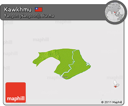 Physical 3D Map of Kawkhmu, cropped outside