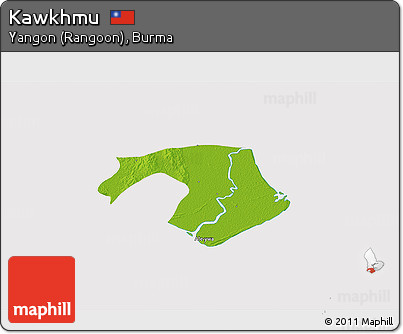 Physical 3D Map of Kawkhmu, cropped outside