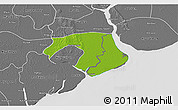 Physical 3D Map of Kawkhmu, desaturated
