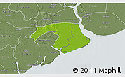 Physical 3D Map of Kawkhmu, semi-desaturated