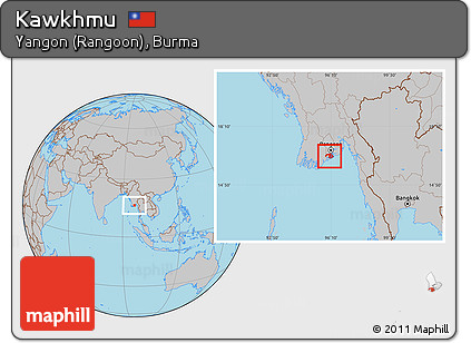 Gray Location Map of Kawkhmu