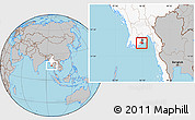 Gray Location Map of Kawkhmu, highlighted country