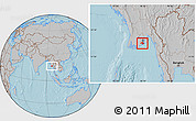 Gray Location Map of Kawkhmu, hill shading