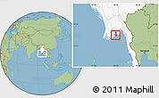 Savanna Style Location Map of Kawkhmu, highlighted country