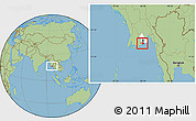 Savanna Style Location Map of Kawkhmu, highlighted parent region