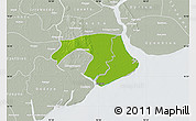 Physical Map of Kawkhmu, lighten, semi-desaturated