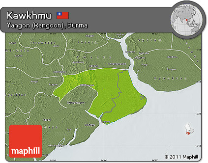 Physical Map of Kawkhmu, semi-desaturated