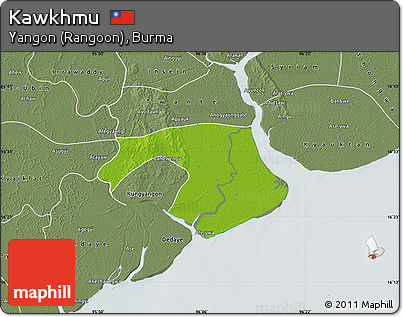 Physical Map of Kawkhmu, semi-desaturated