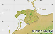 Satellite Map of Kawkhmu, single color outside