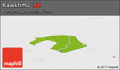 Physical Panoramic Map of Kawkhmu, cropped outside