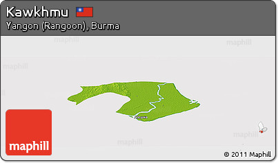 Physical Panoramic Map of Kawkhmu, cropped outside